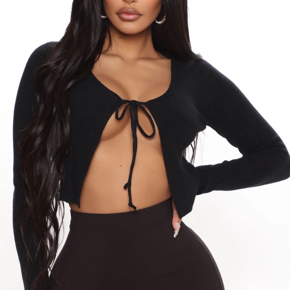Fashion Nova tie Bow Sweater
